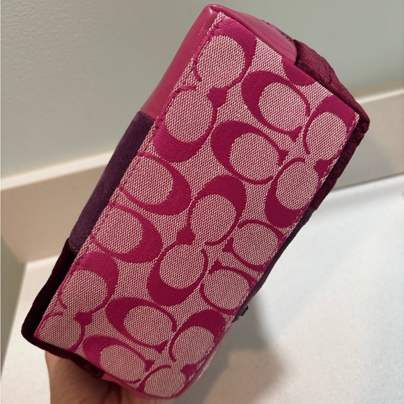 Coach Signature Pink Patchwork Sufflette Leather Mini Bag Y2K - Picture 5 of 7